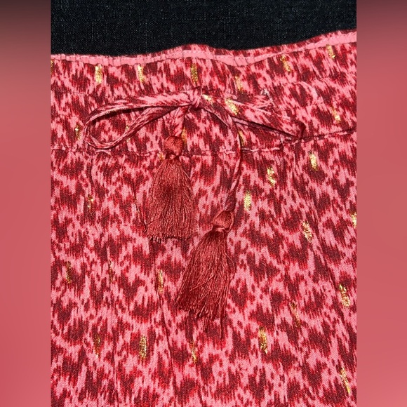 Paige Women's Mardi Short Elastic Waist Metallic Dots In Papaya - Picture 6 of 9